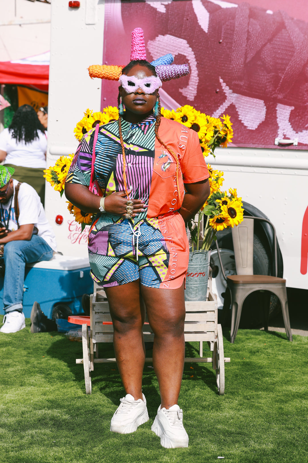 Juneteenth celebration. Woman wearing colorful clothing